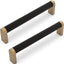 10 Tiradores Gabinete Negro Mate Bronce Champán 5"
