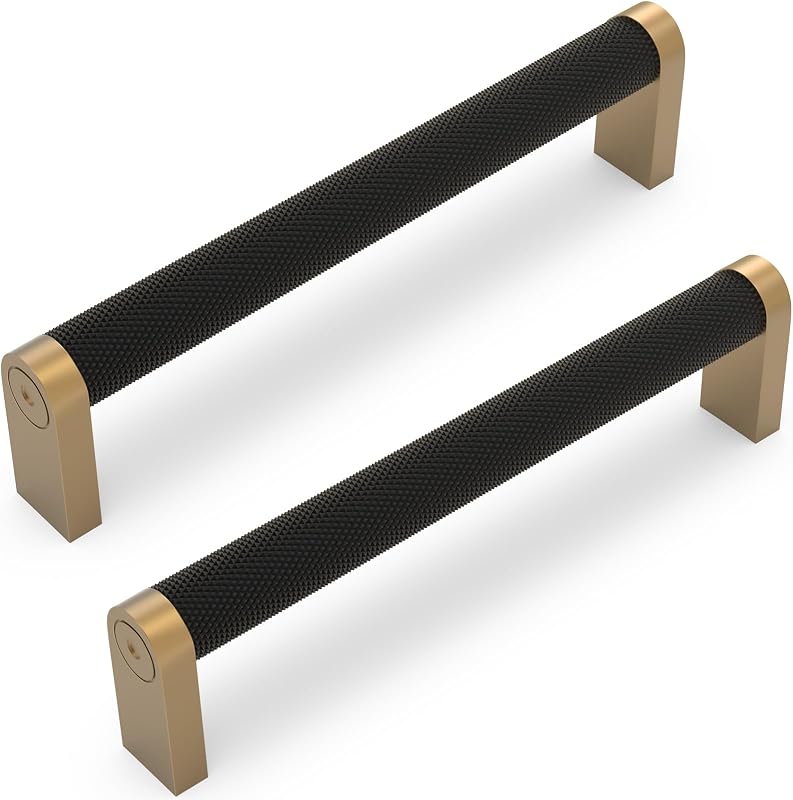 10 Tiradores Gabinete Negro Mate Bronce Champán 5"