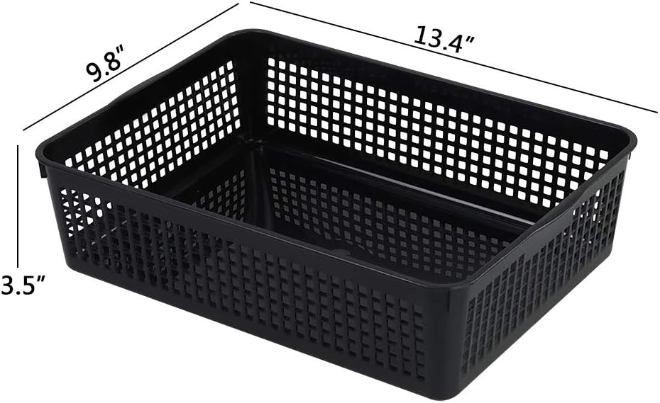 6 Pack Bandejas Plástico A4 Negro para Oficina