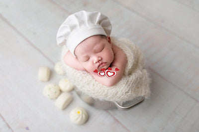 Traje foto recién nacido sombrero chef bebé niño niña