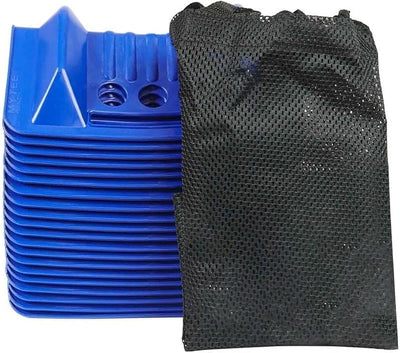20 Protectores Esquina Azules 4x4x10" Forma V con Funda