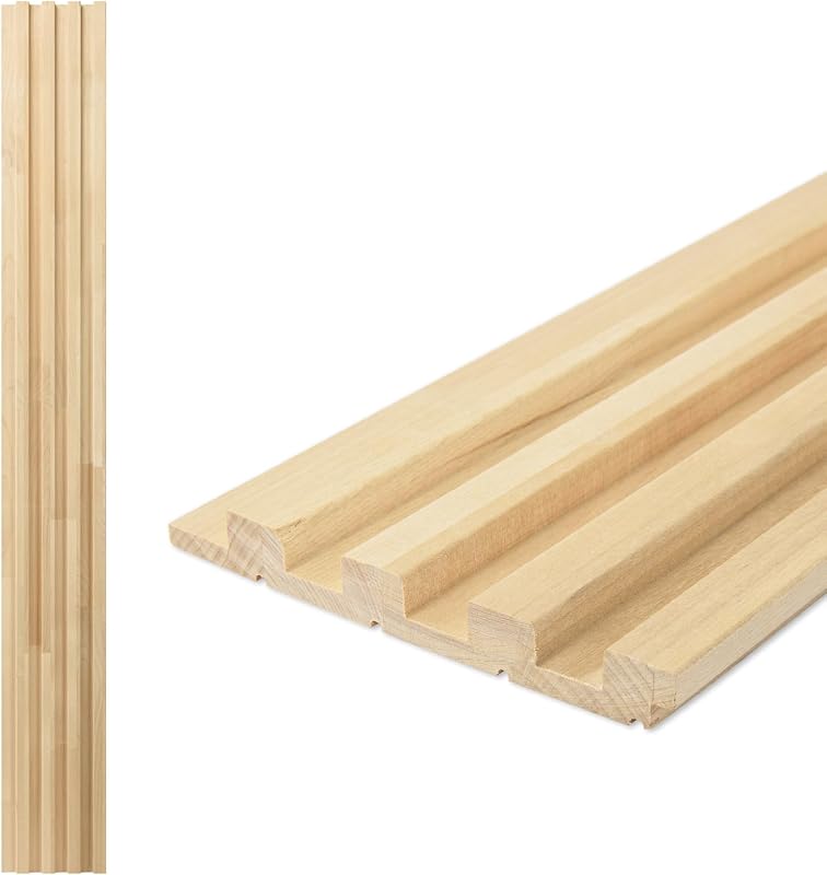 Panel listones madera 4pzas 96x5.7pulg techo decoración