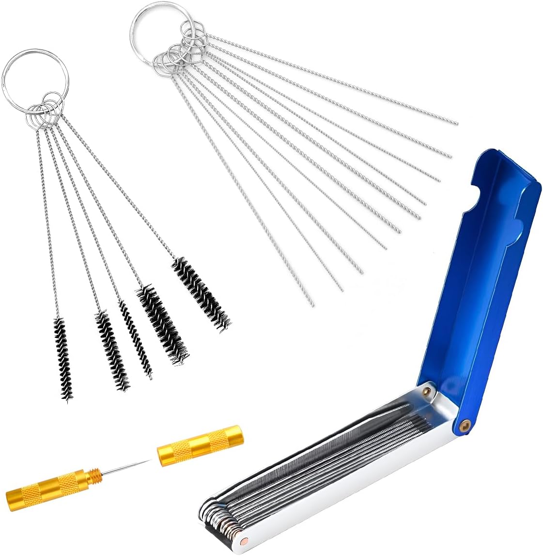Kit limpieza carburador 13 cables acero inox 10 piezas 5 cepillos