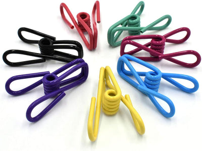 30 Pinzas Metal Multiusos Colores Clips Acero Soporte Cesta Ropa