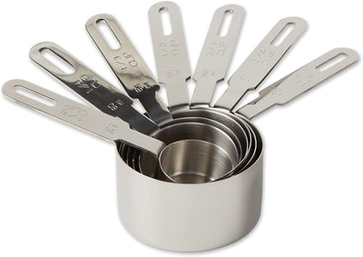 Set 7 Vasos Medidores Acero Inox 1/8 a 1 Taza Nido