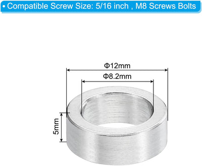 Espaciadores acero inox M8 5 pzas 0.32x0.47x0.2pulg