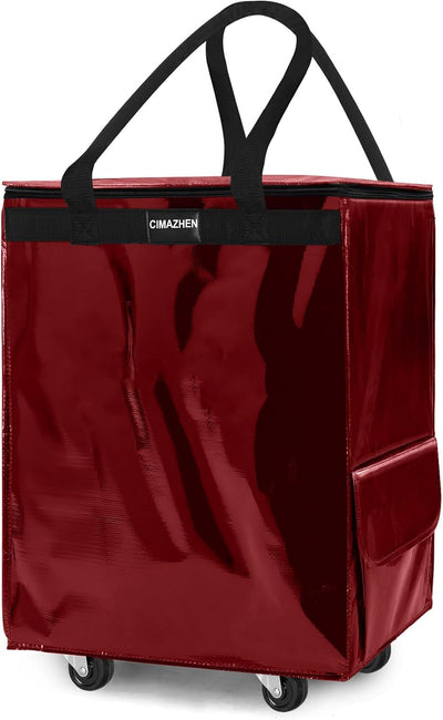 Bolsa plegable 4 ruedas con cremallera para alimentos y viajes