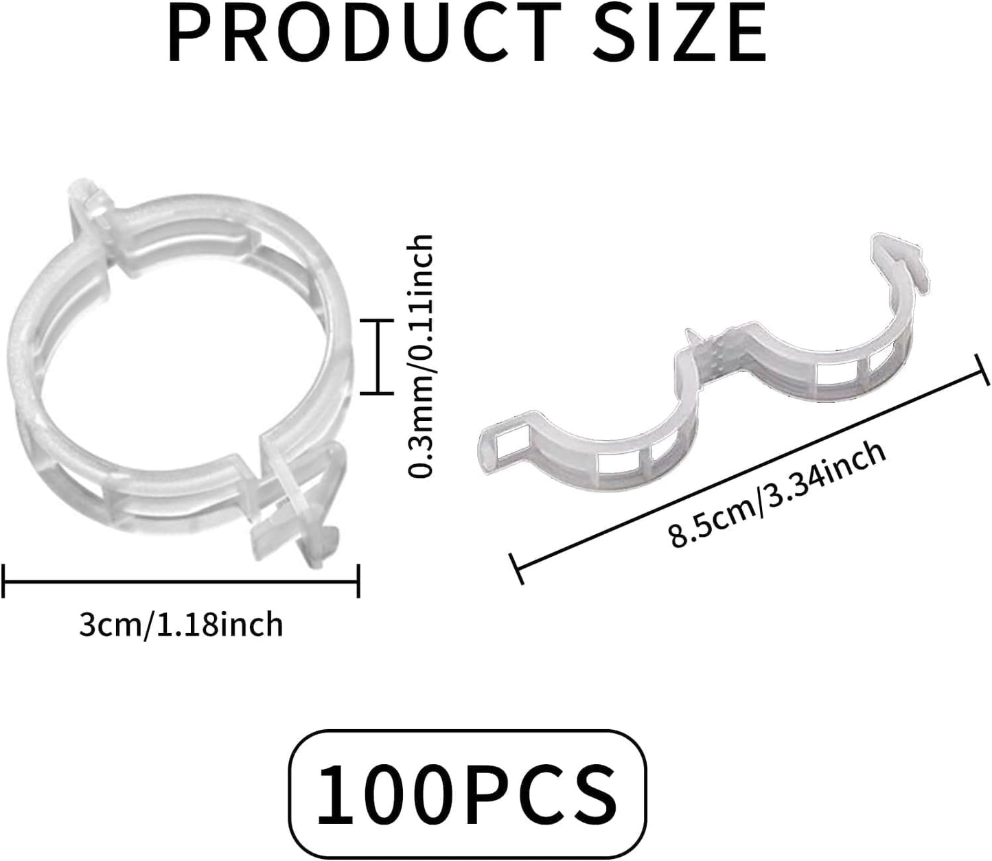 Clips soporte para plantas trepadoras 100uds