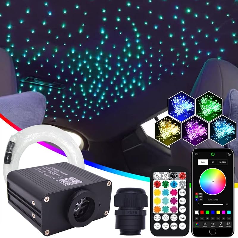Kit techo fibra óptica luces estrella RGBW Bluetooth app