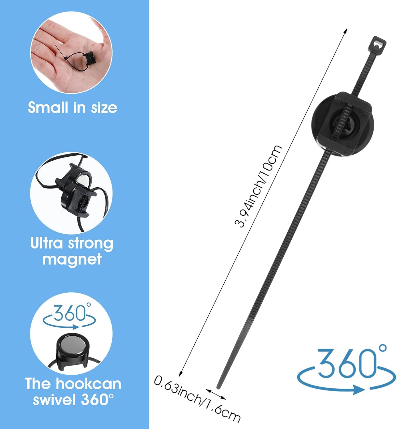 30 Pzas Clips Magnéticos para Cables Base Montaje