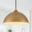 Luz colgante isla cocina cúpula dorada y blanca vintage
