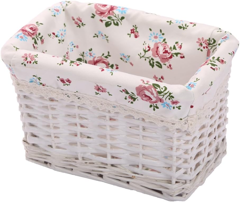 Cesta mimbre rectangular para almacenamiento arte