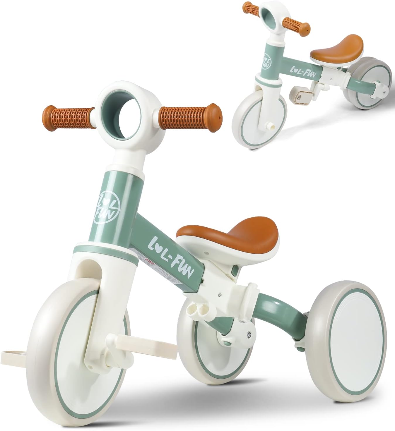 Triciclo 4en1 para niños 1-3 años con pedal extraíble