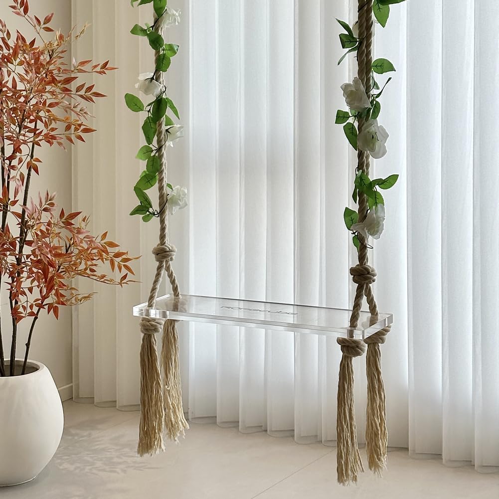 Columpio acrílico transparente ajustable para niños y