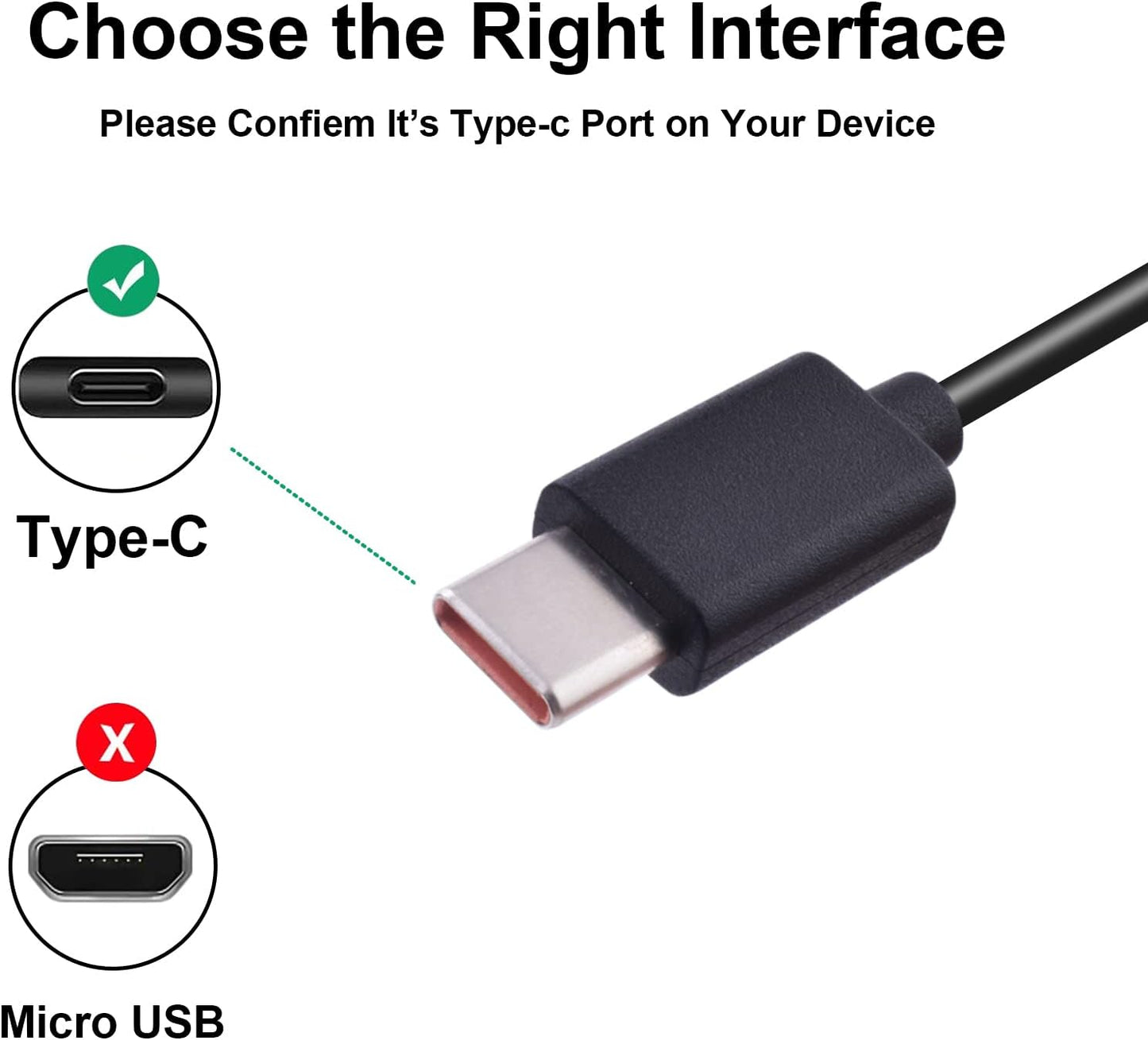 Cable USB C carga rápida comp. con Echo Buds 2 y más 3.3pies