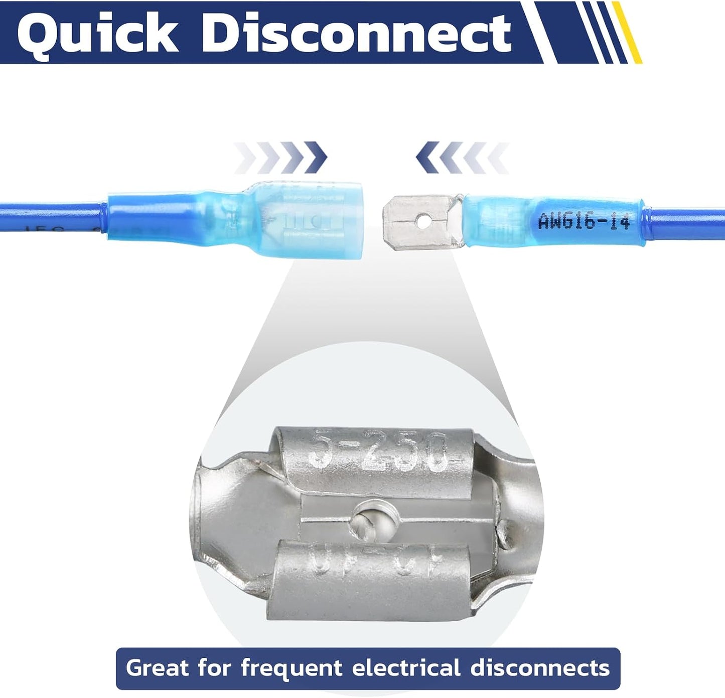 100 Conectores Termorretráctiles AWG 22-10 para Cable