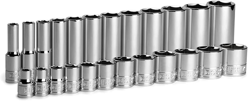 Set dados cromados 3/8" 5/16-1" 24pzas