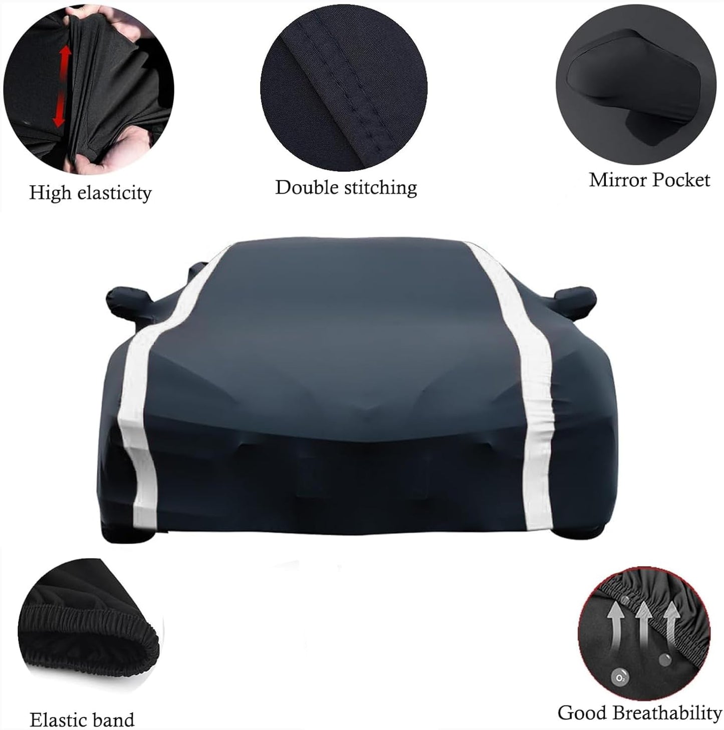 Funda elástica satinada C8 2020-25 protege alerón trasero