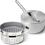 Sartén acero inox 5 capas con vaporera apta horno