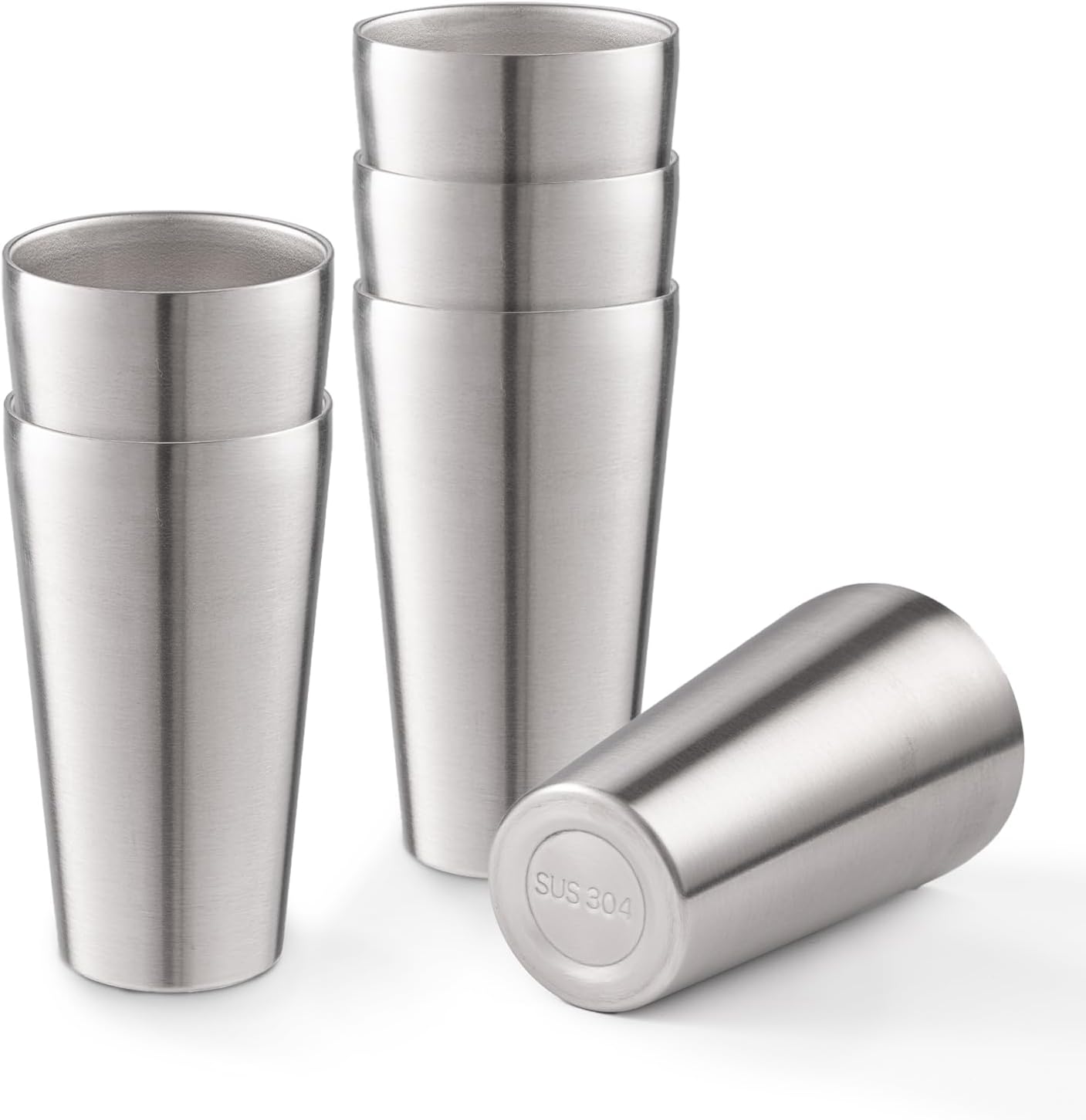6 Pzas Tazas Acero Inox Doble Pared 18.6oz Reutilizables