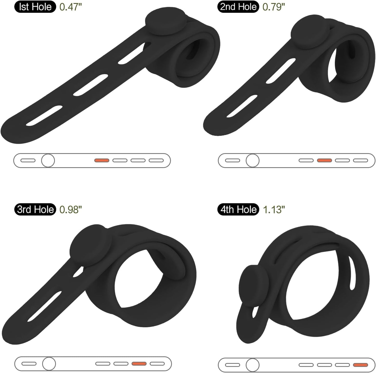 24 Bridas Silicona Correas Ajustables Organizador Cables Negro Blanco