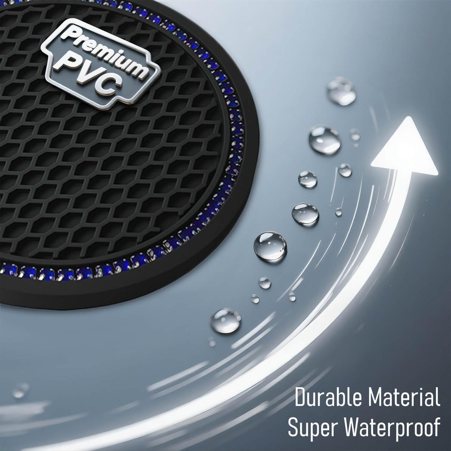 Portavasos auto 4uds antiderrap goma PVC flexible