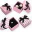 24 Pzas Cajas Regalo Joyería Rosa con Rayas Blancas