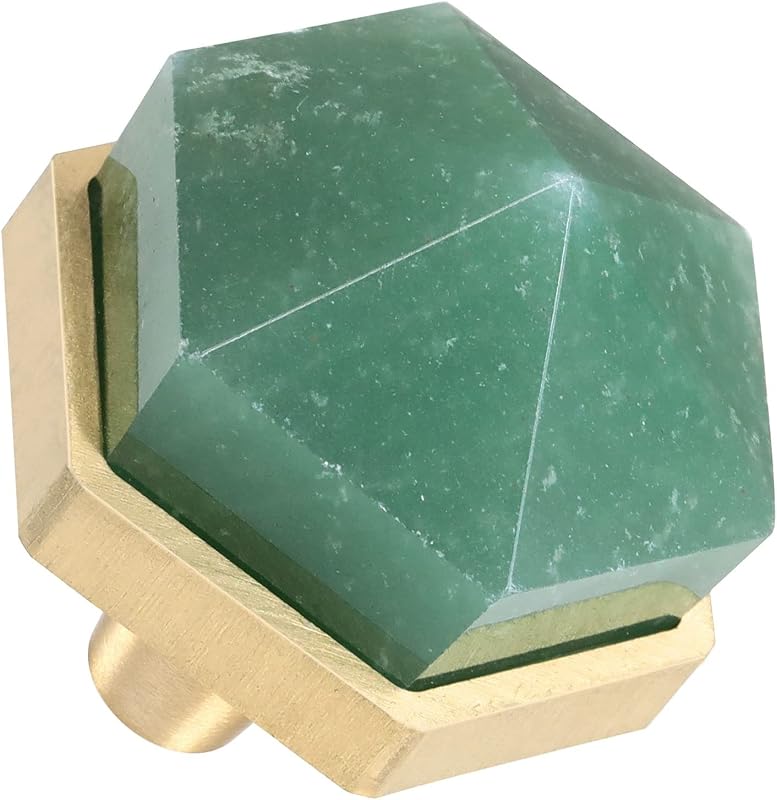 2 Pomos Aventurina Verde Cristal Facetado para Cajones