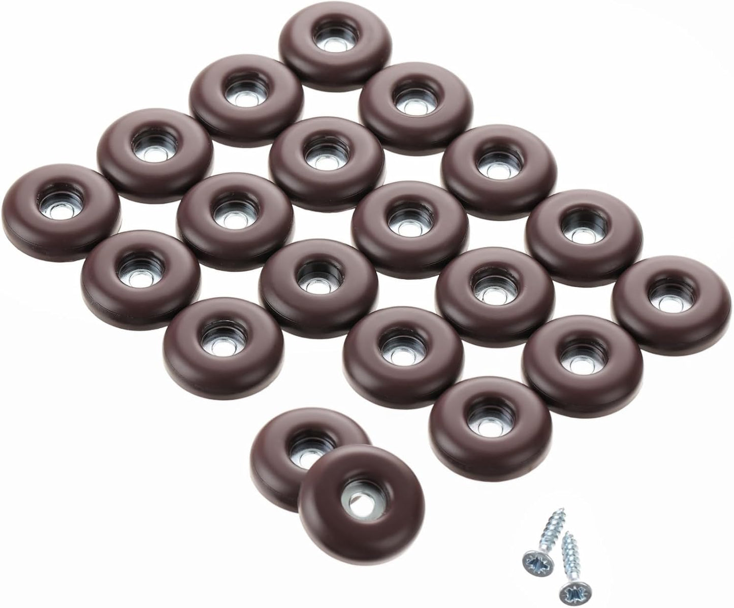 Deslizadores muebles tornillo PTFE 20 pzas marrón