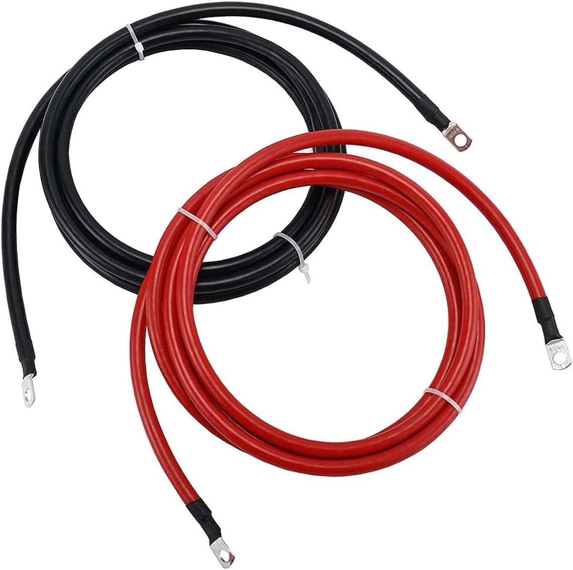 Cables batería 4 AWG 5pies cobre puro con lugs 3/8