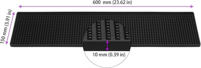 4 Alfombrillas Goma Negras 6x24pulg Antiderrap Bar