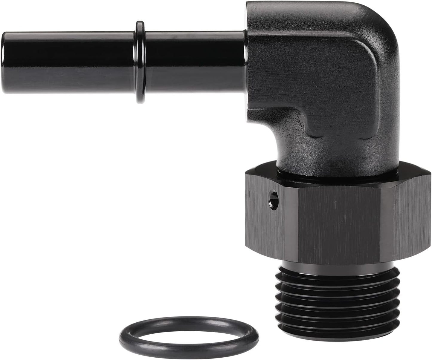 Adaptador combustible aluminio negro 3/8 SAE Push On