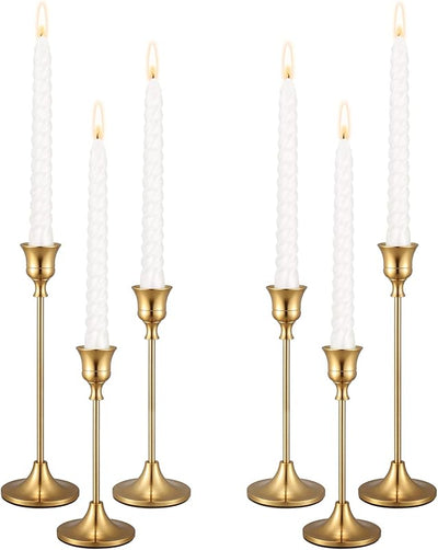 Set 6 portavelas latón dorado decorativo mesa