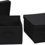 Caja almacenamiento tela tapa color negro set 2