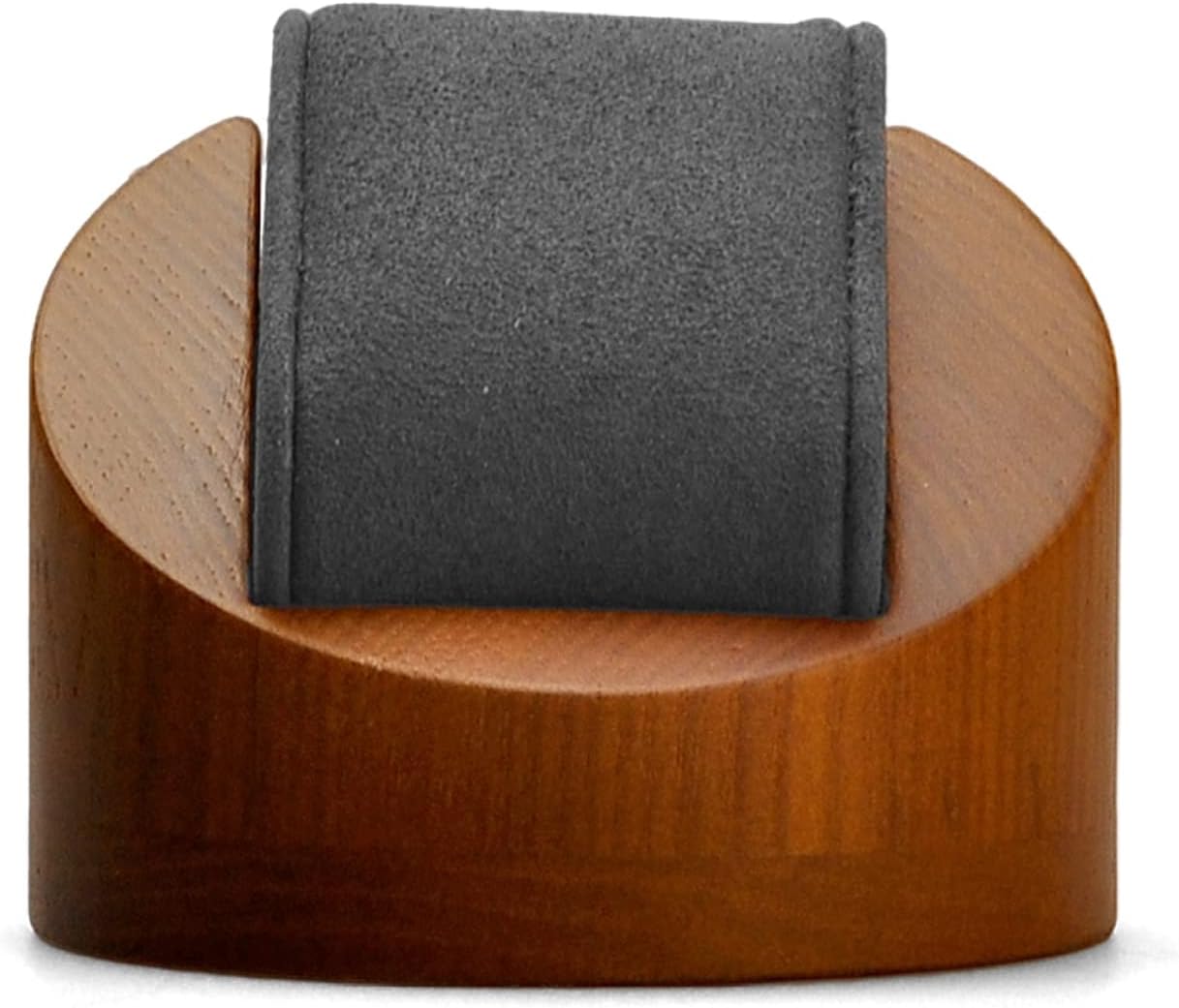 Soporte relojes madera maciza expositor redondo gris