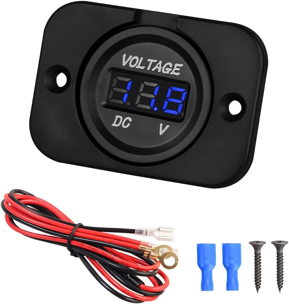 Medidor voltaje batería auto impermeable 12-24V pantalla LED