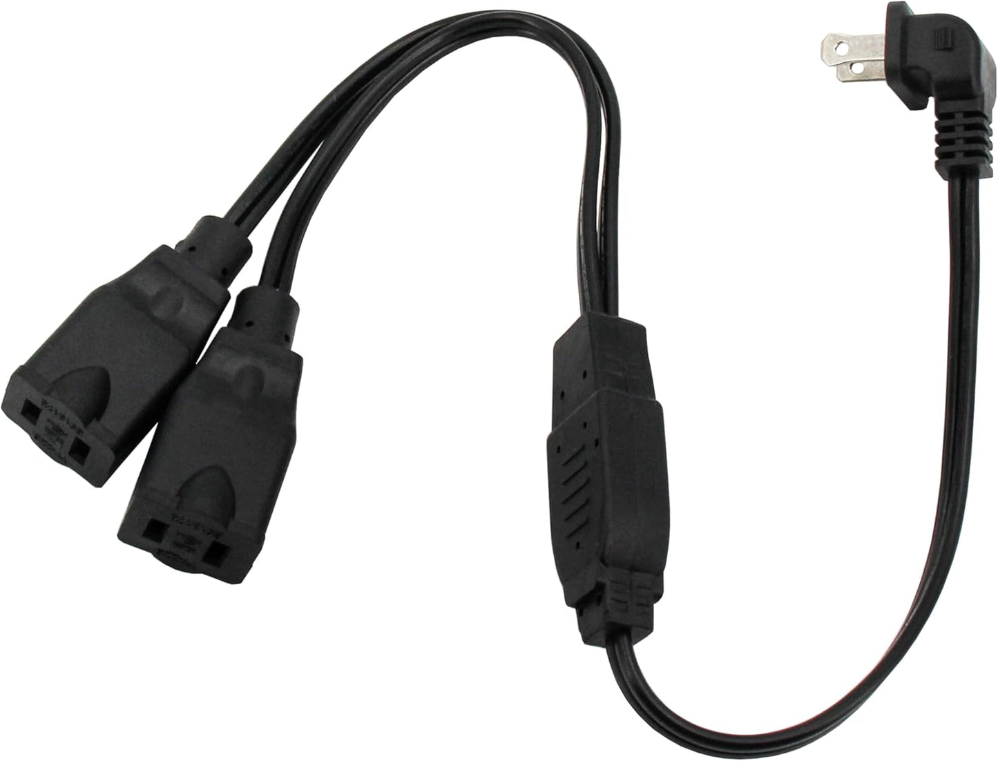 Divisor cable extensión 1.64pies enchufe plano 2 clavijas