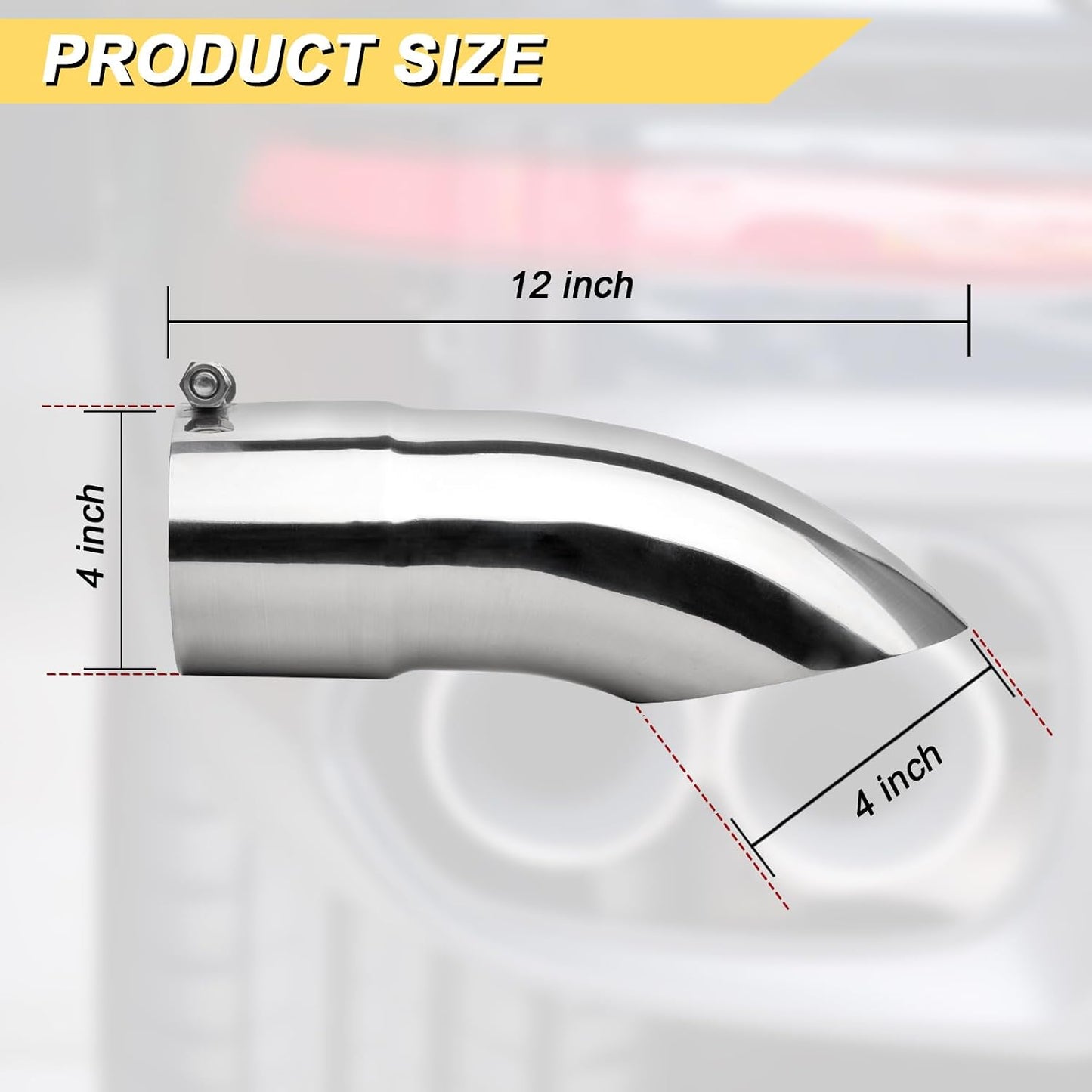 Punta escape curvada 4" acero inox con giro hacia abajo