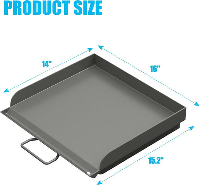 Parrilla acero plano 14x16pulg para Grill Pro