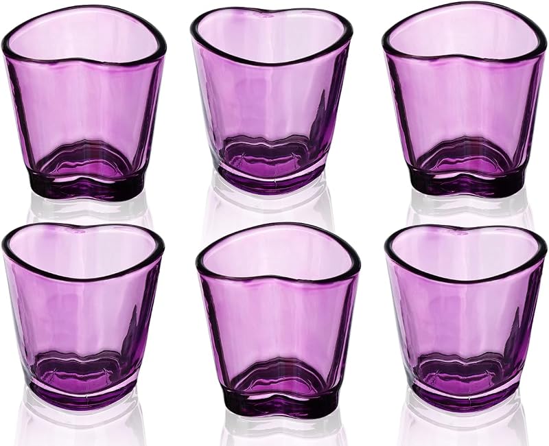 Juego 6 vasos chupito corazón rosa 1.5oz