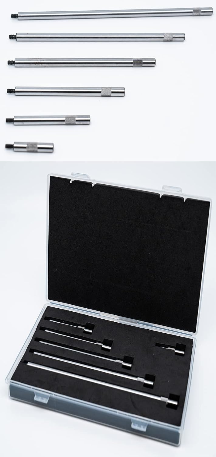 Set 6 varillas extensión 1-6" 0-21" con caja plástico