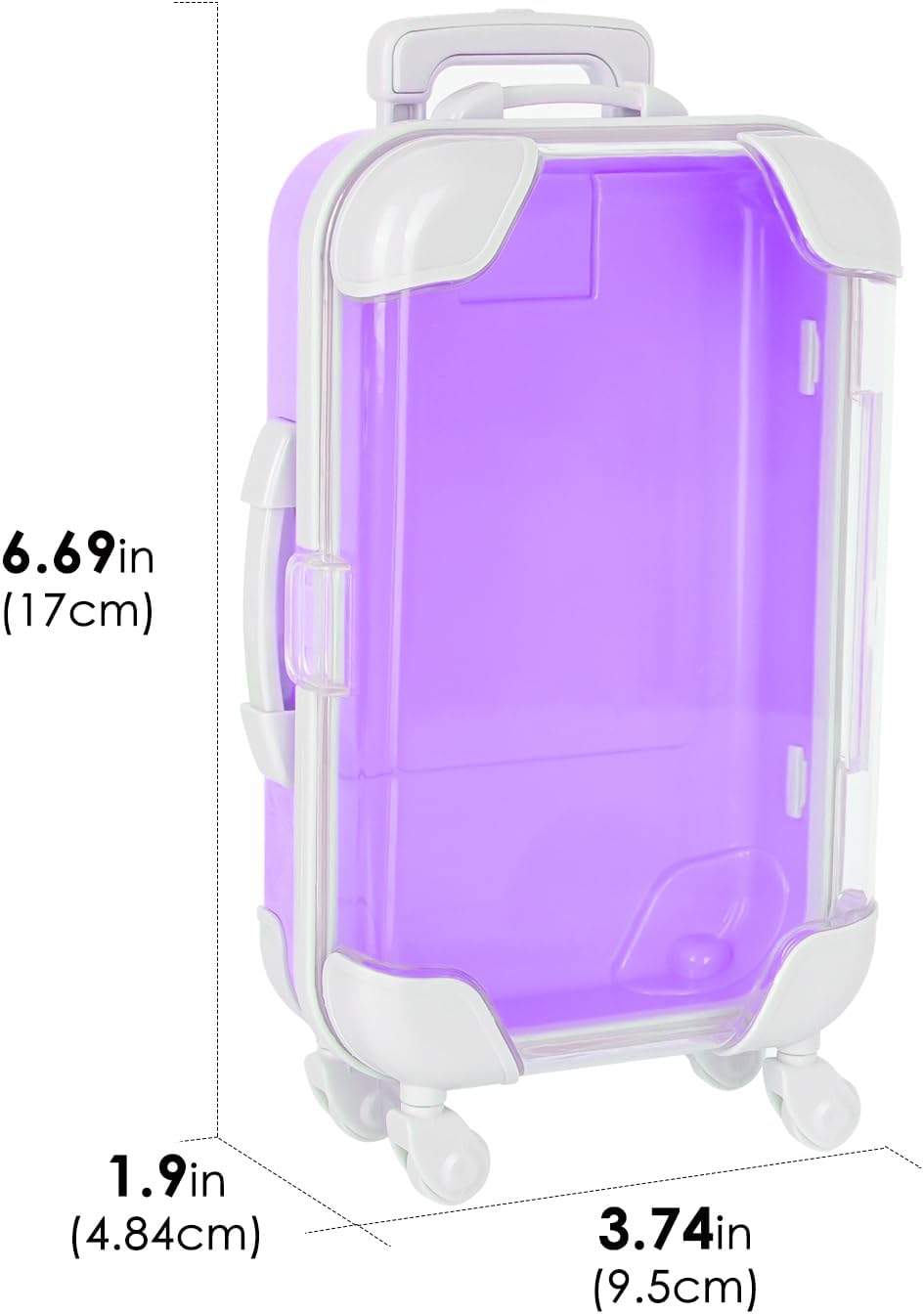 4 Mini Maletas Plástico para Almacenamiento Joyas