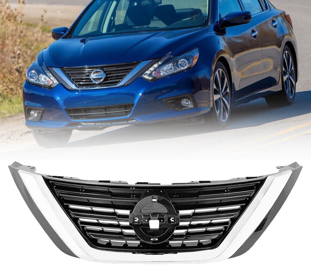 Rejilla delantera cromada con inserto negro para Nissan