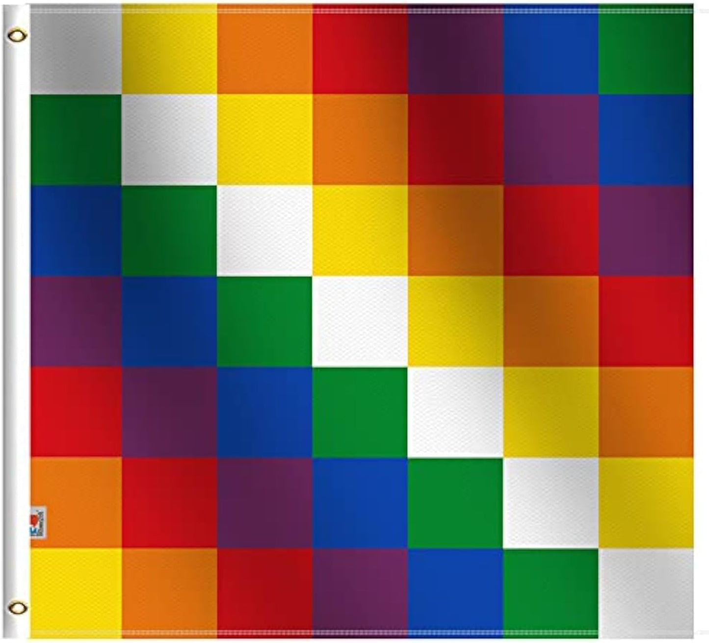 Bandera Wiphala 3x3ft doble cara satén 36x36" decoración