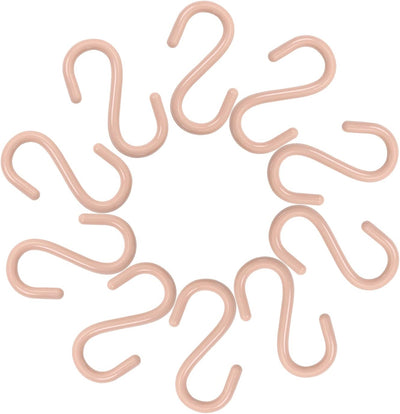 Ganchos en S plástico 2.5" multifuncionales 10uds rosa