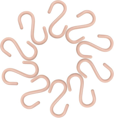 Ganchos en S plástico 2.5" multifuncionales 10uds rosa