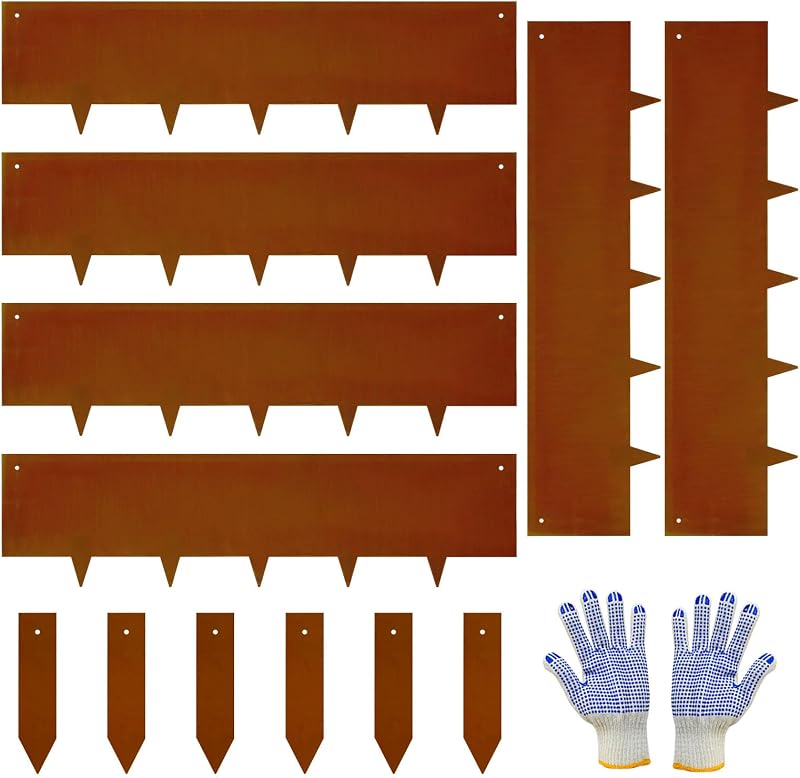 Bordes jardín acero resistente 10" 20ft 6 Uds
