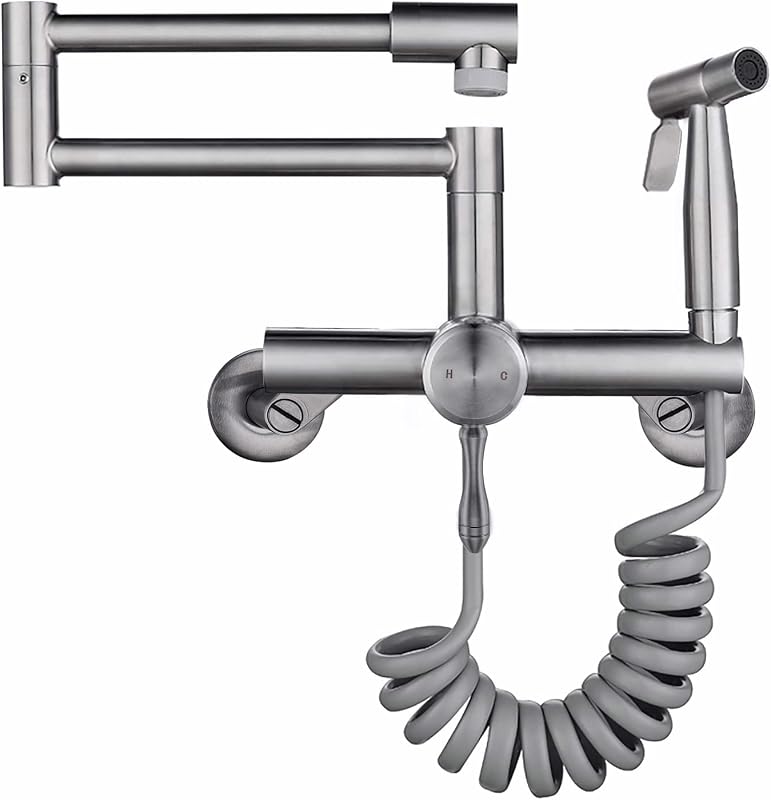 Grifo fregadero cocina pared 4-8" plegable rociador lateral