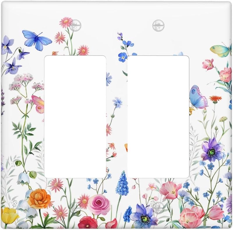 Placa pared mariposas flores bohemio 4.5x4.5pulg