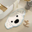 Alfombra baño Kawaii antiderrap para perro blanco